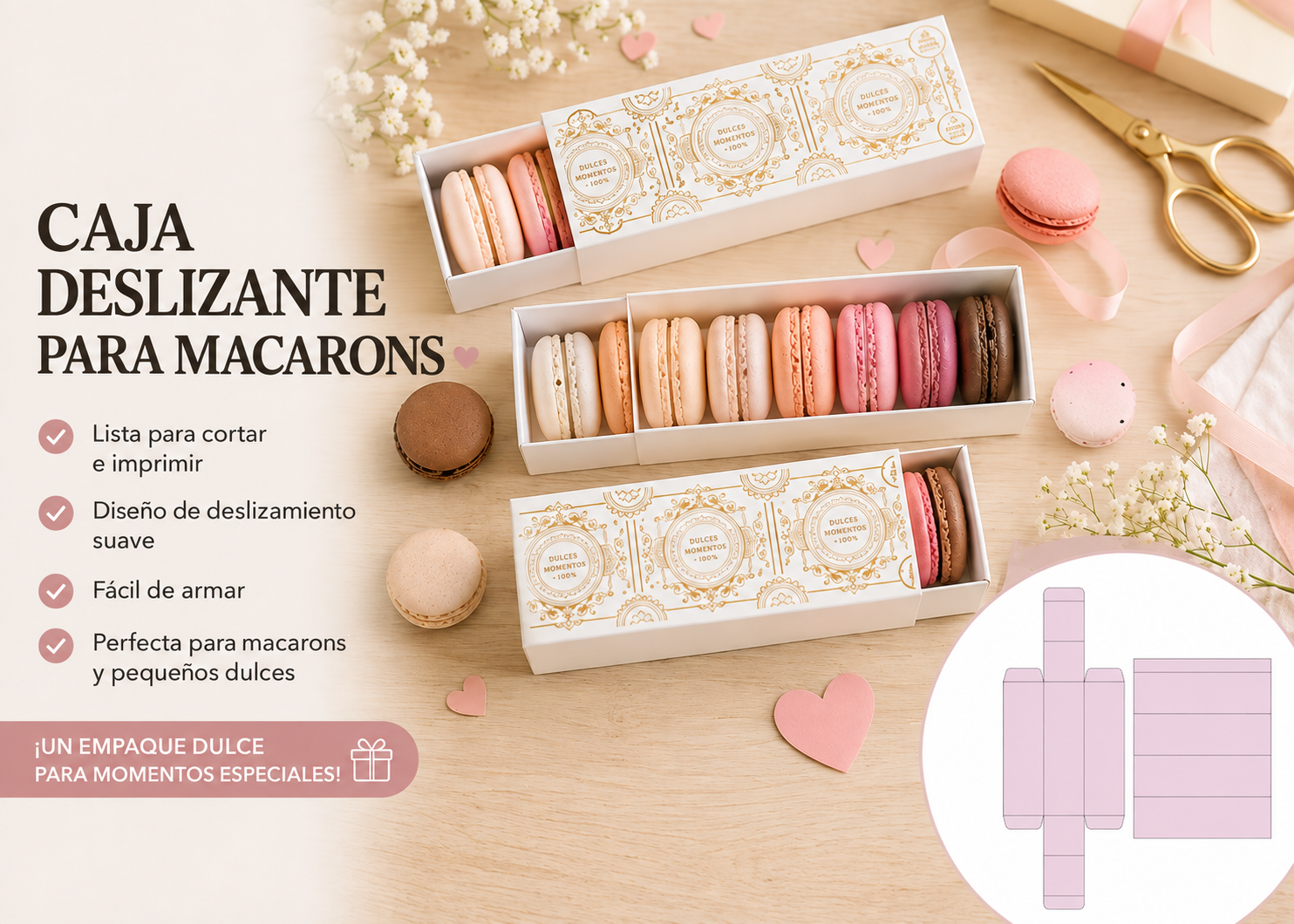Cofre Deslizante Delicatessen para Macarons