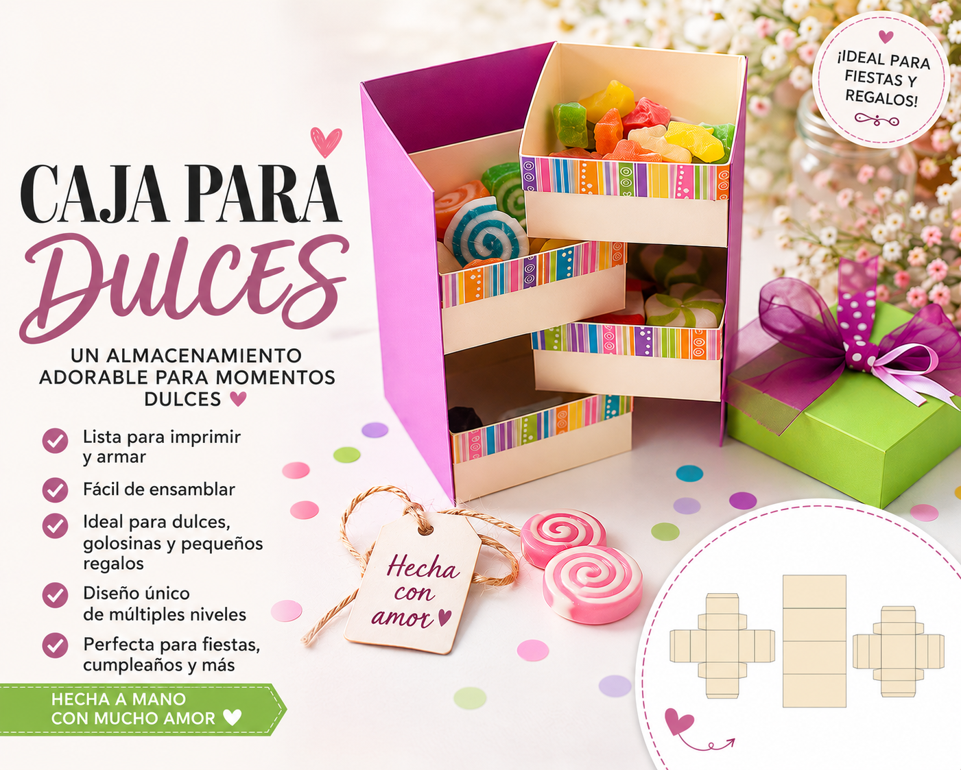 Caja Alegría para Dulces y Detalles