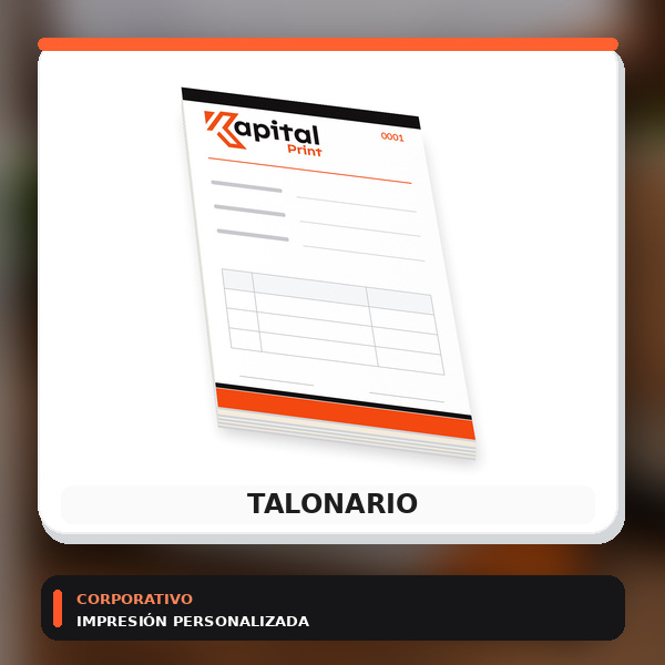 Talonario personalizado con numeración y copias