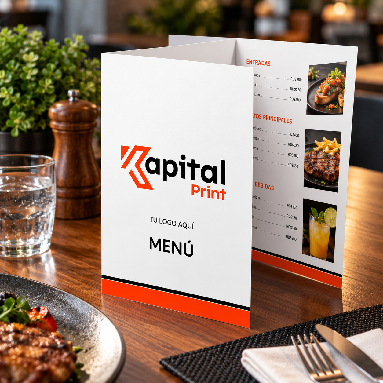 Material promocional para restaurantes